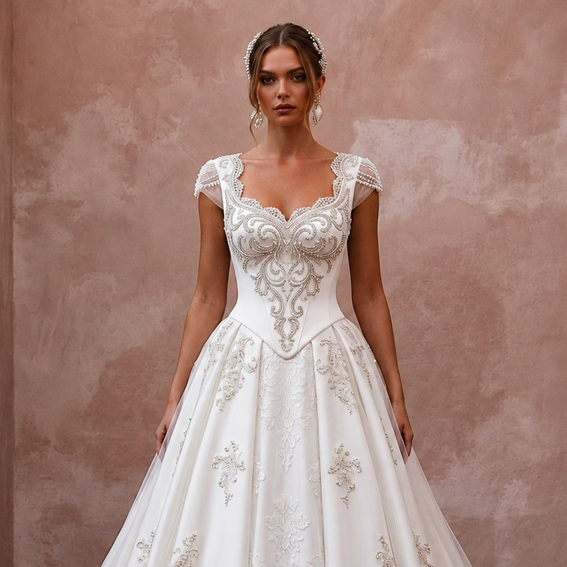 Basque Waist Wedding Dresses with Classic Bridal Charm