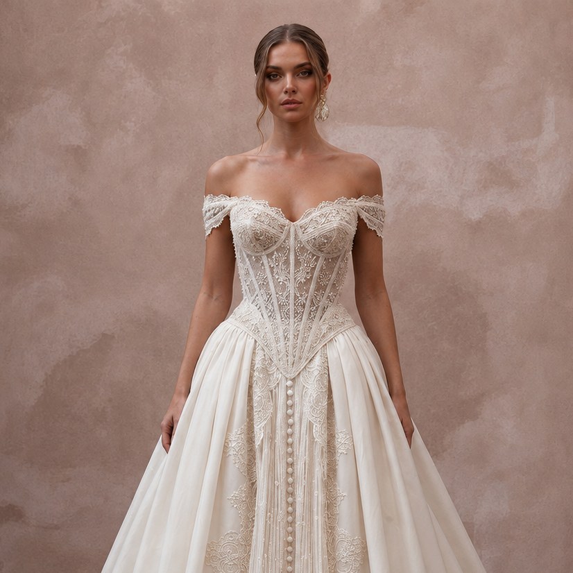 Basque Waist Wedding Dresses with Vintage Inspiration