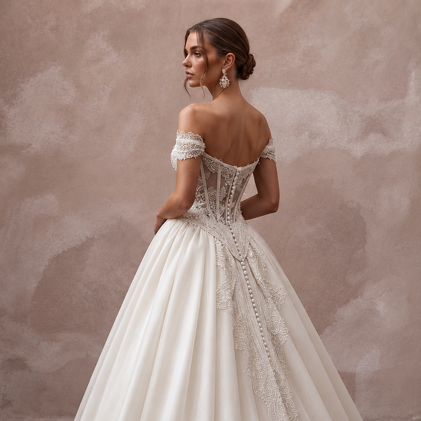 Basque Waist Wedding Dresses with Vintage Inspiration