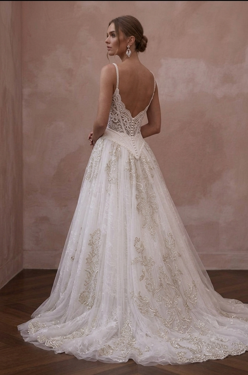 Basque Waist Wedding Dresses with Vintage Romance Secondary image