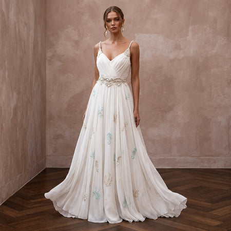 Beach Wedding Dresses with Lightweight Chiffon Designs - Apparel & Accessories > Clothing > Wedding & Bridal Party Dresses > Wedding Dresses - Mignonette Bridal