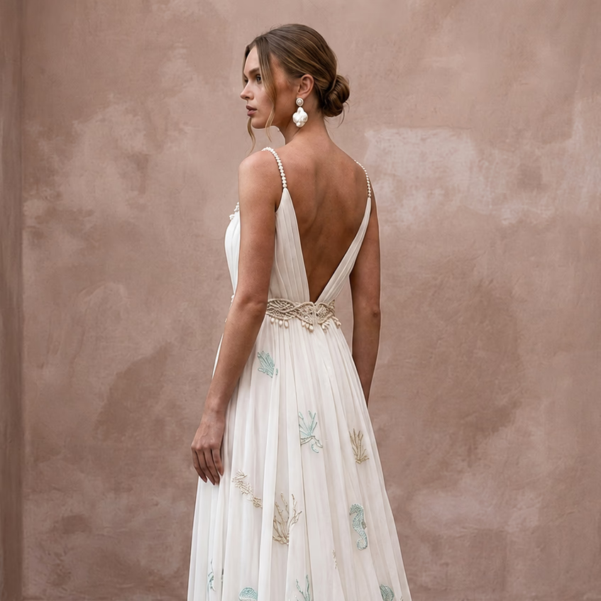 Beach Wedding Dresses with Lightweight Chiffon Designs - Apparel & Accessories > Clothing > Wedding & Bridal Party Dresses > Wedding Dresses - Mignonette Bridal