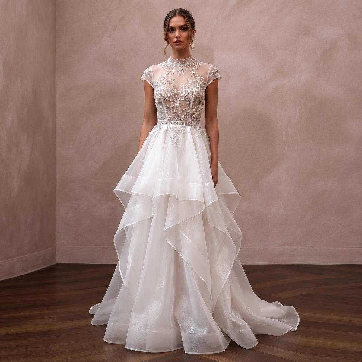 Beach Wedding Dresses with Lightweight Organza Fabrics - Apparel & Accessories > Clothing > Wedding & Bridal Party Dresses > Wedding Dresses - Mignonette Bridal