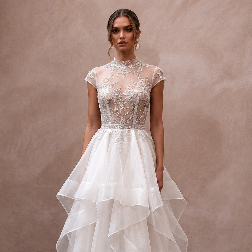Beach Wedding Dresses with Lightweight Organza Fabrics