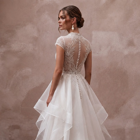 Beach Wedding Dresses with Lightweight Organza Fabrics - Apparel & Accessories > Clothing > Wedding & Bridal Party Dresses > Wedding Dresses - Mignonette Bridal