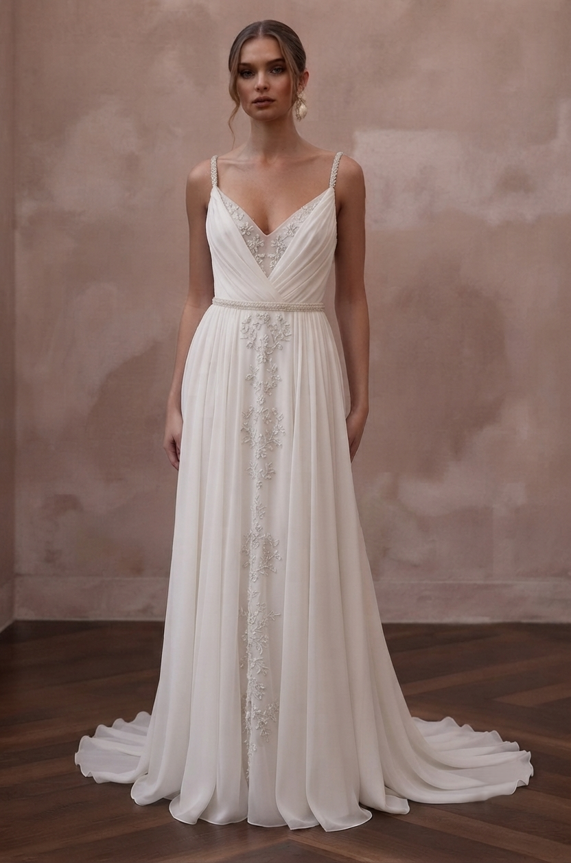 Beach Wedding Dresses with Lightweight Silk Chiffon Main image
