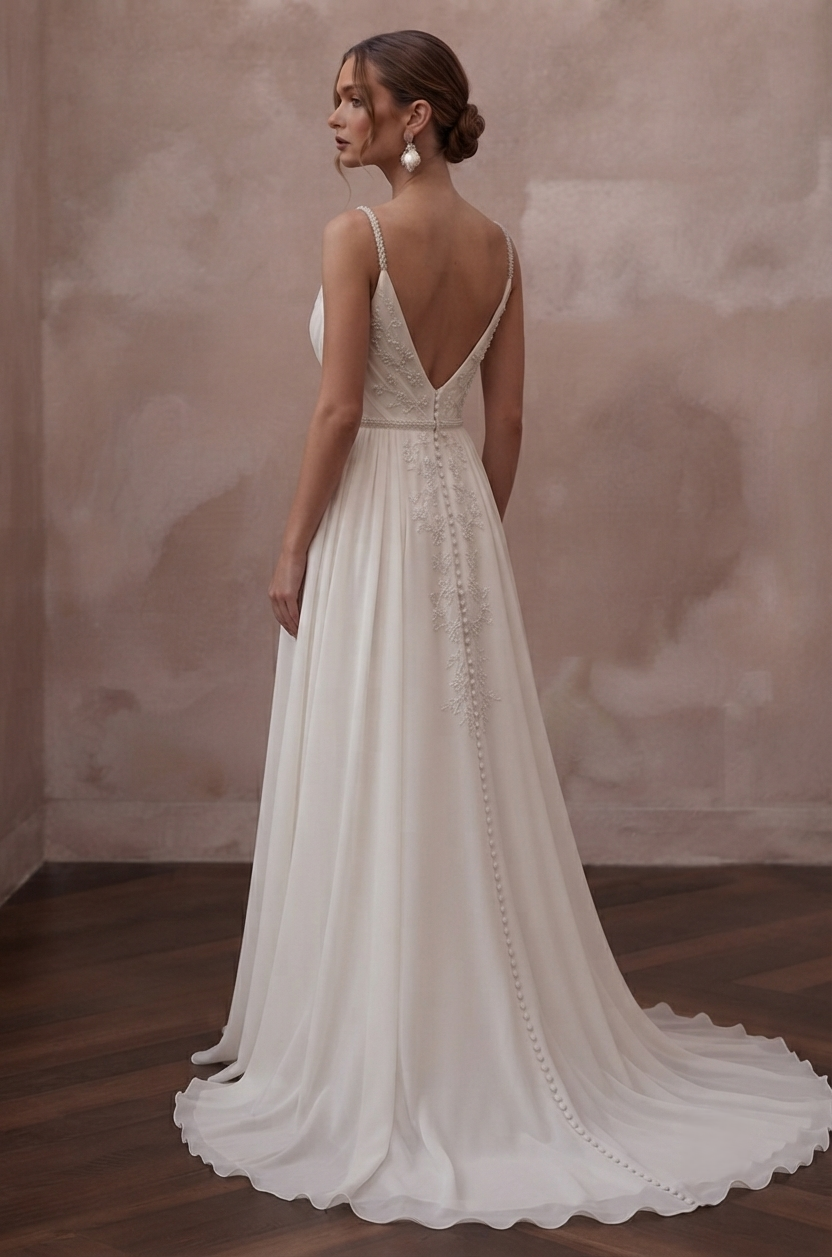 Beach Wedding Dresses with Lightweight Silk Chiffon Secondary image