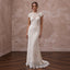 Beachy White Crochet Lace Sheath Bridal Gown for Tropical Vow Renewal