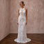 Beachy White Crochet Lace Sheath for Tropical Vow Renewal - Apparel & Accessories > Clothing > Wedding & Bridal Party Dresses > Wedding Dresses - Mignonette Bridal