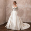 Beaded Satin Wedding Gown for a Formal Church Ceremony