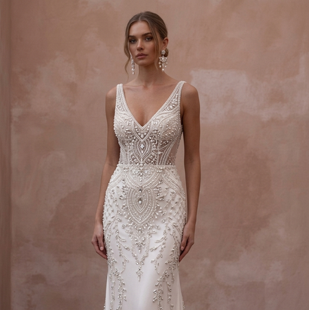 Beaded Wedding Dresses with Handcrafted Crystal Accents
