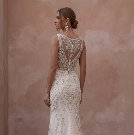 Beaded Wedding Dresses with Handcrafted Crystal Accents - Apparel & Accessories > Clothing > Wedding & Bridal Party Dresses > Wedding Dresses - Mignonette