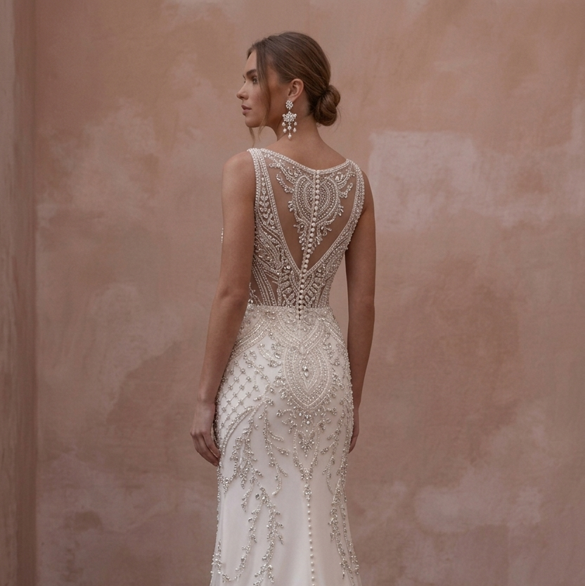 Beaded Wedding Dresses with Handcrafted Crystal Accents