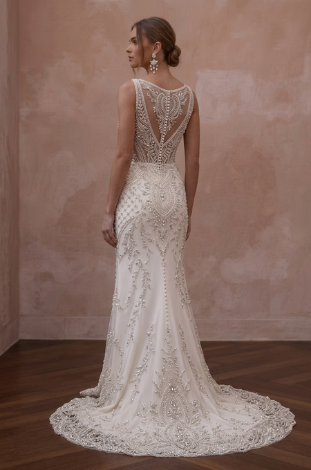 Beaded Wedding Dresses with Handcrafted Crystal Accents - Apparel & Accessories > Clothing > Wedding & Bridal Party Dresses > Wedding Dresses - Mignonette