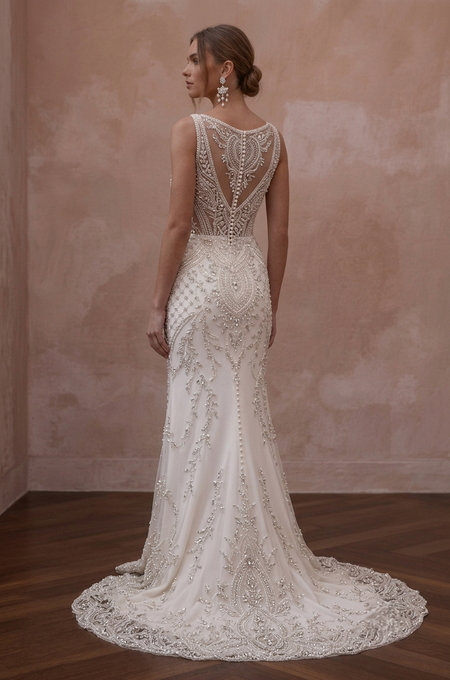Beaded Wedding Dresses with Handcrafted Crystal Accents