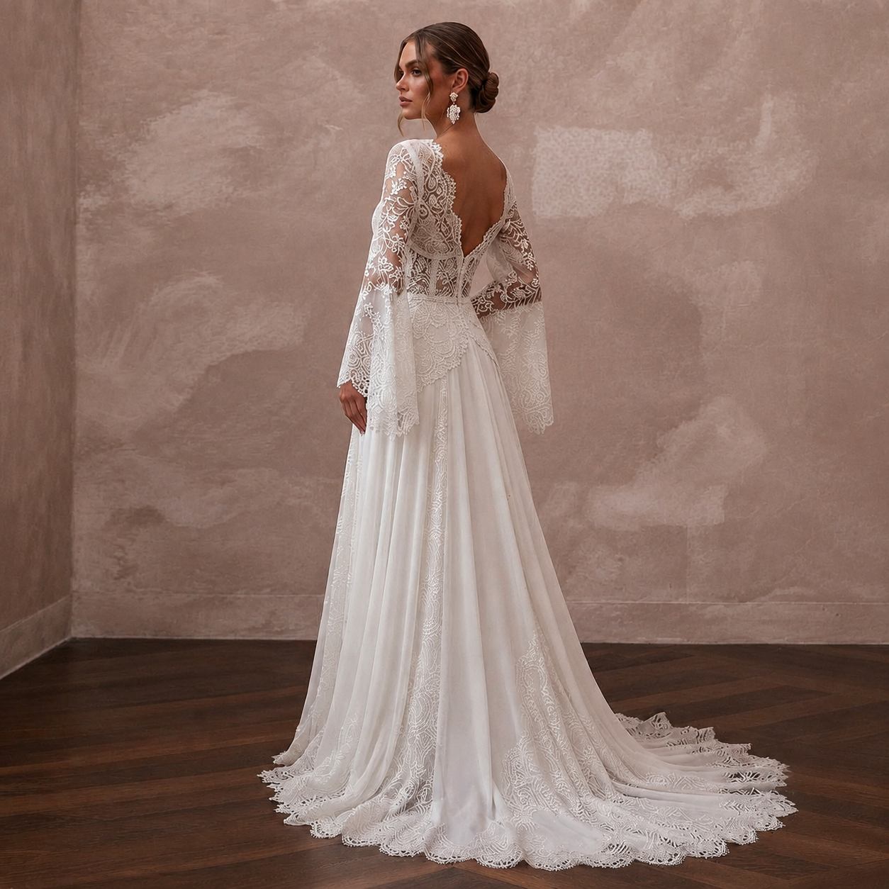 Bell Sleeve Wedding Dresses with Bohemian Romance Secondary image