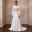 Bishop Sleeve Satin Bridal Dress for an Autumn Wedding - Apparel & Accessories > Clothing > Wedding & Bridal Party Dresses > Wedding Dresses - Mignonette Bridal