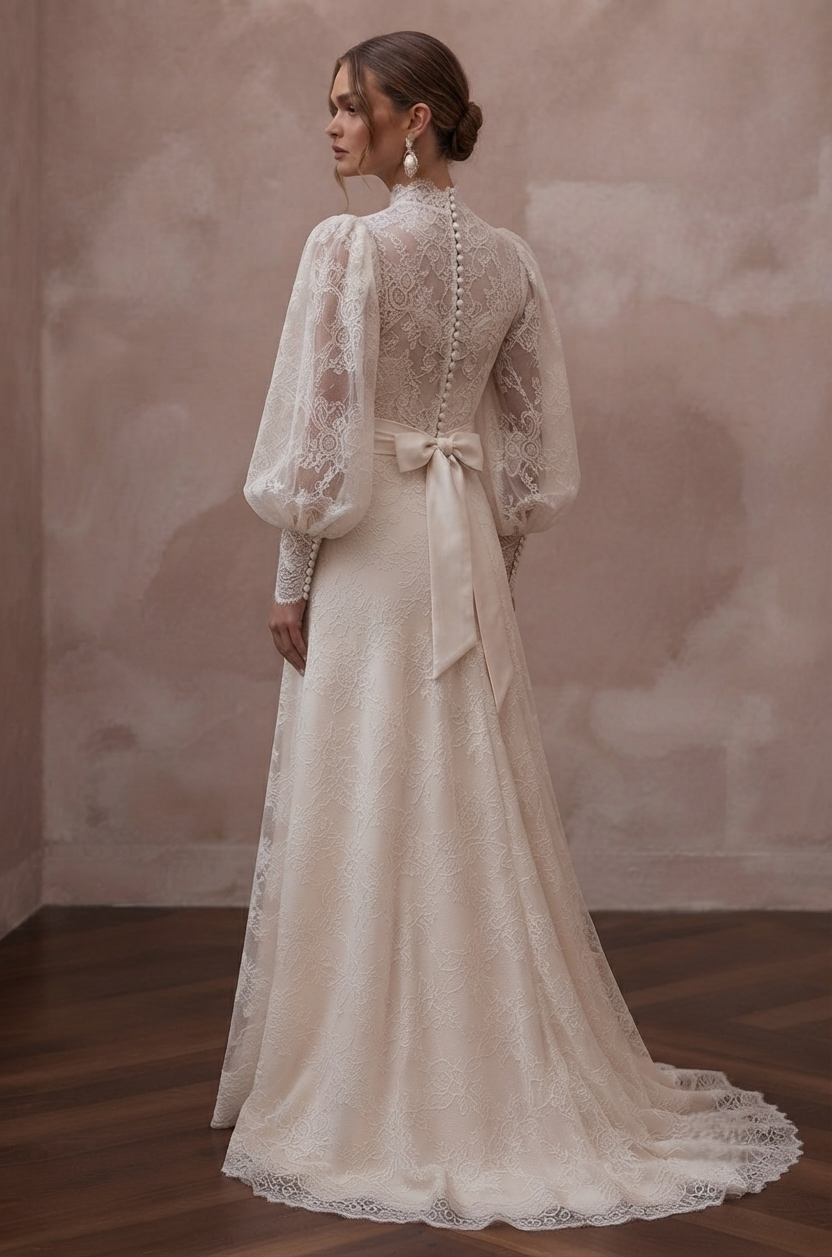 Bishop Sleeve Wedding Dresses with Vintage Elegance Secondary image