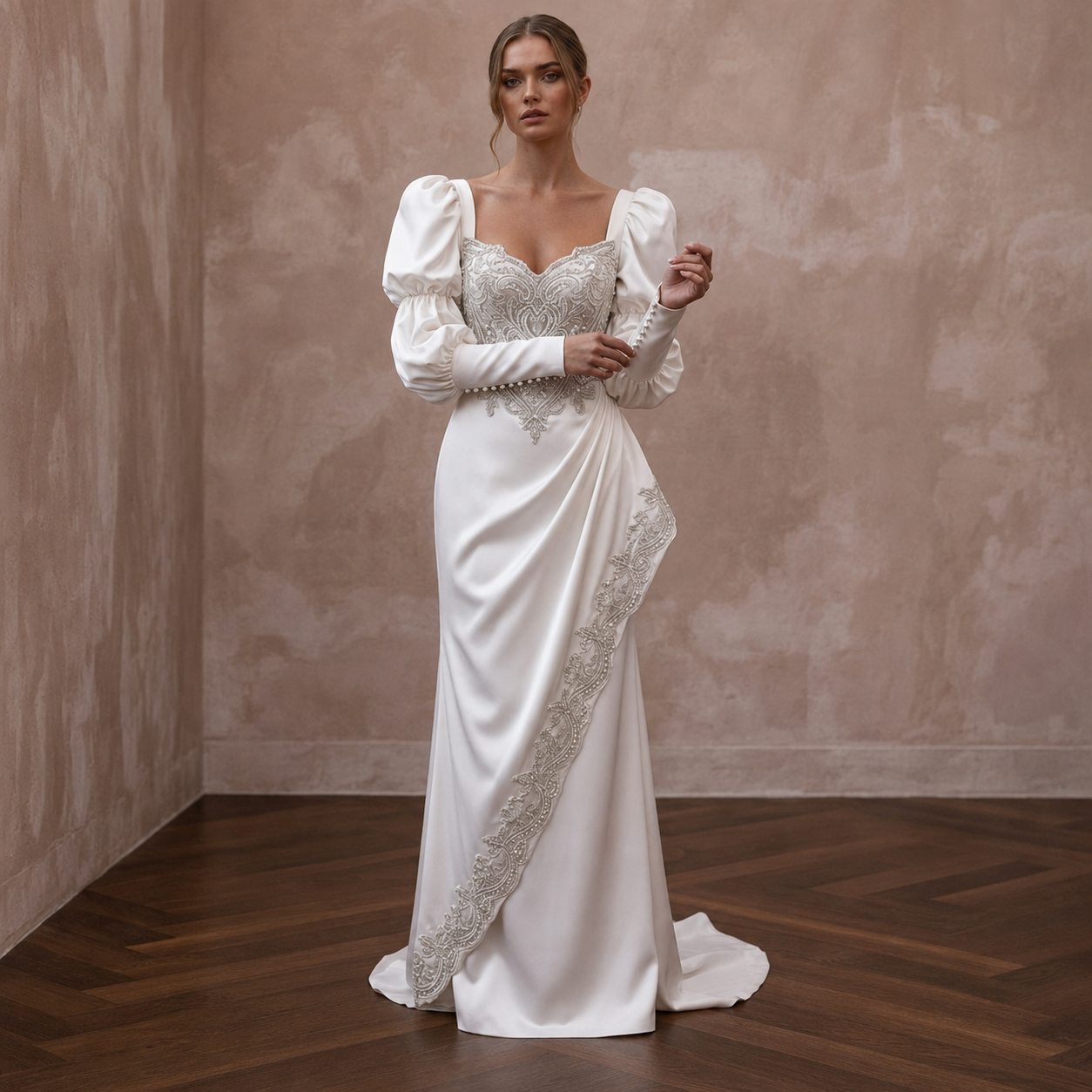 Bishop Sleeve Wedding Dresses with Vintage Elegance