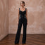 Black Crepe Tailored Jumpsuit with Sequin Bodice for Alternative Evening Wear - Apparel & Accessories > Clothing > Wedding & Bridal Party Dresses > Wedding Dresses - Mignonette Bridal