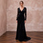 Black Floral Burnout Velvet Long Sleeve Wrap Formal Gown - Apparel & Accessories > Clothing > Wedding & Bridal Party Dresses > Wedding Dresses - Mignonette Bridal