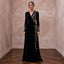 Black Sustainable Velvet Long Sleeve Wrap Dress for Winter Wedding Guest