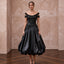 Black Taffeta Voluminous Bubble Skirt Cocktail Dress