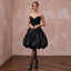 Black Taffeta Voluminous Bubble Skirt Strapless Cocktail Dress