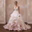 Blush Ombre Organza Ruffled Ball Gown for Whimsical Ceremony