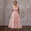 Blush Pink Floral Organza Midi Dress for Spring Garden Party