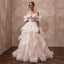 Blush Wedding Dresses with Romantic Organza Layers - Apparel & Accessories > Clothing > Wedding & Bridal Party Dresses > Wedding Dresses - Mignonette Bridal