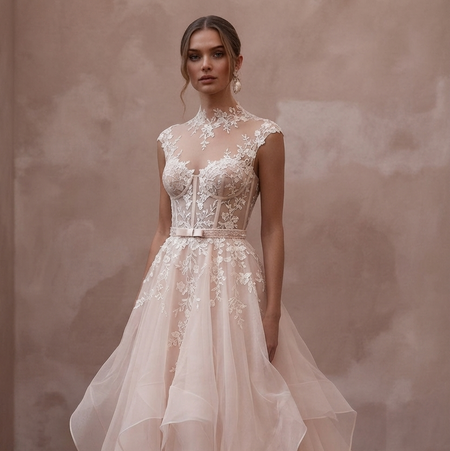 Blush Wedding Dresses with Romantic Organza Layers