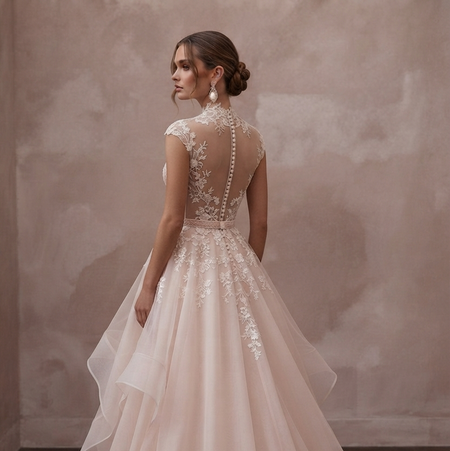 Blush Wedding Dresses with Romantic Organza Layers