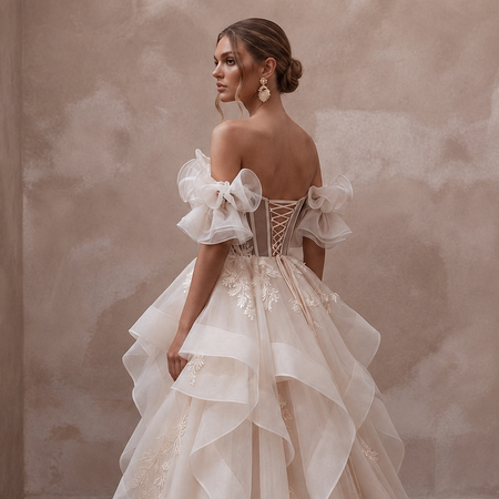 Blush Wedding Dresses with Romantic Organza Layers