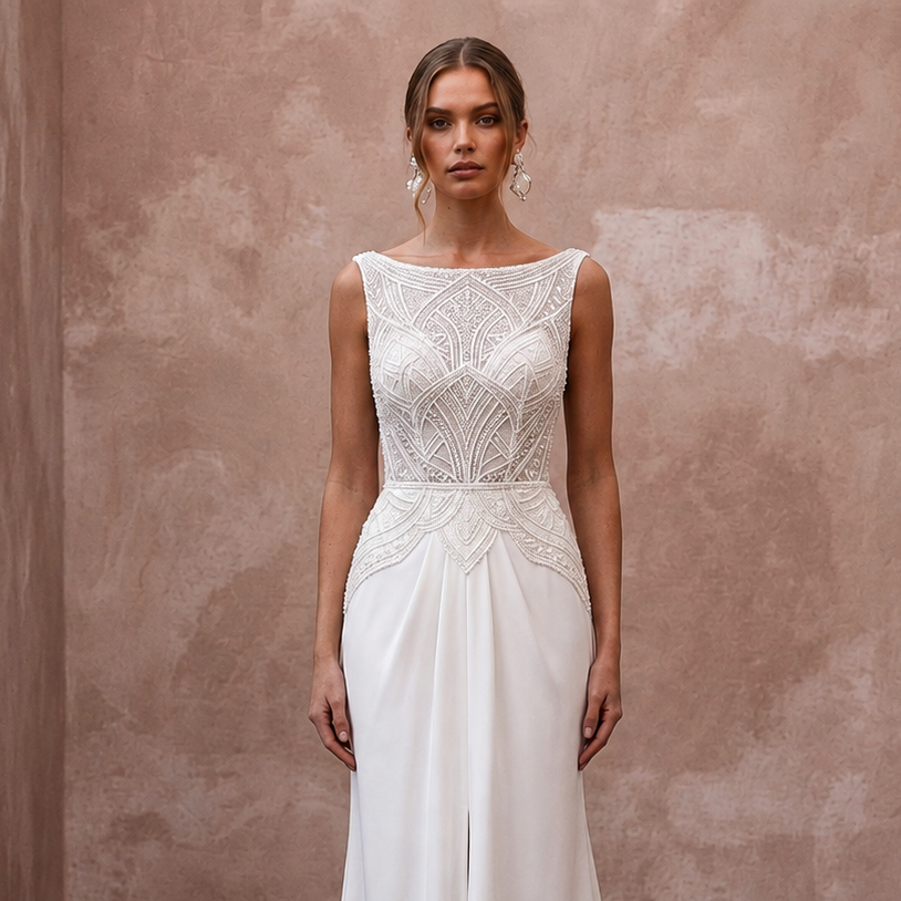 Boat Neck Wedding Dresses with Timeless Sophistication