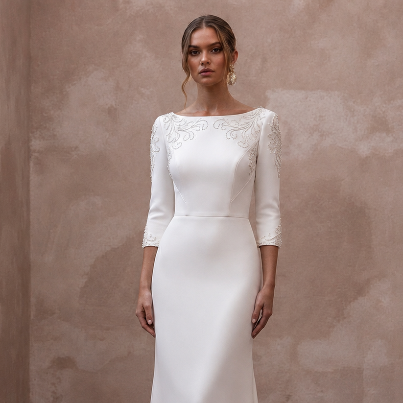 Boat Neck Wedding Dresses with Timeless Sophistication