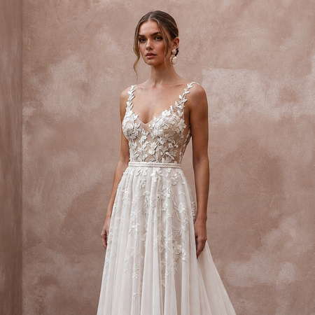 Bohemian Chiffon Bridal Dress for a Forest Wedding