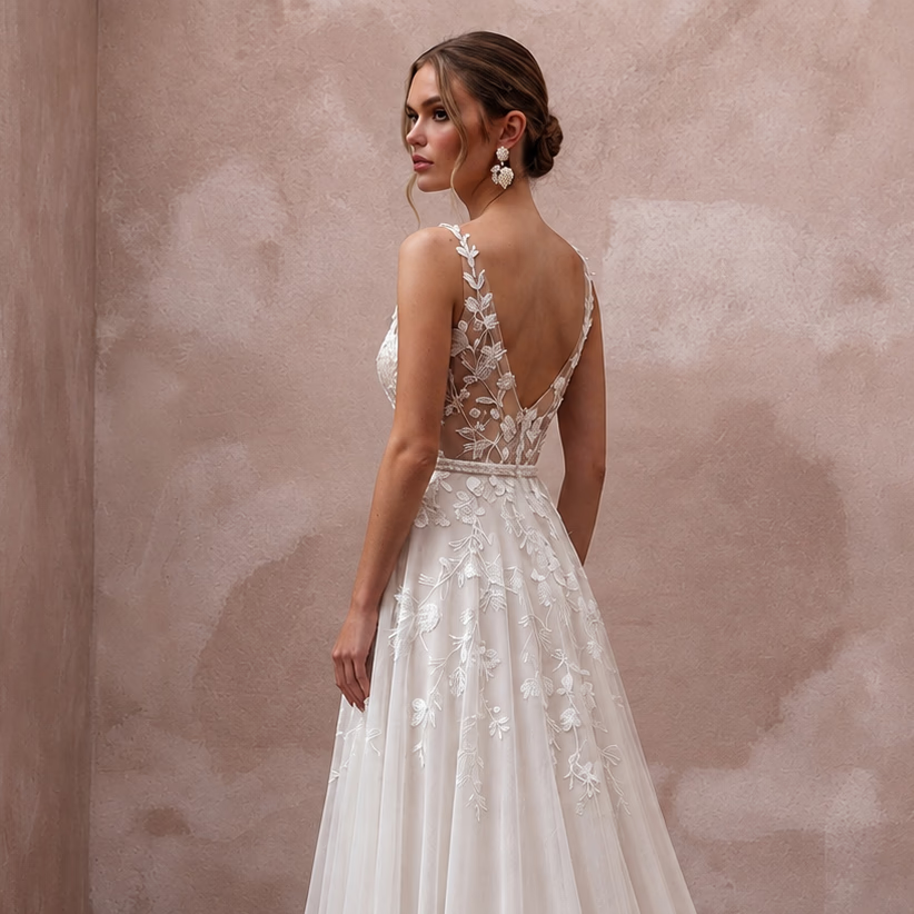 Bohemian Chiffon Bridal Dress for a Forest Wedding