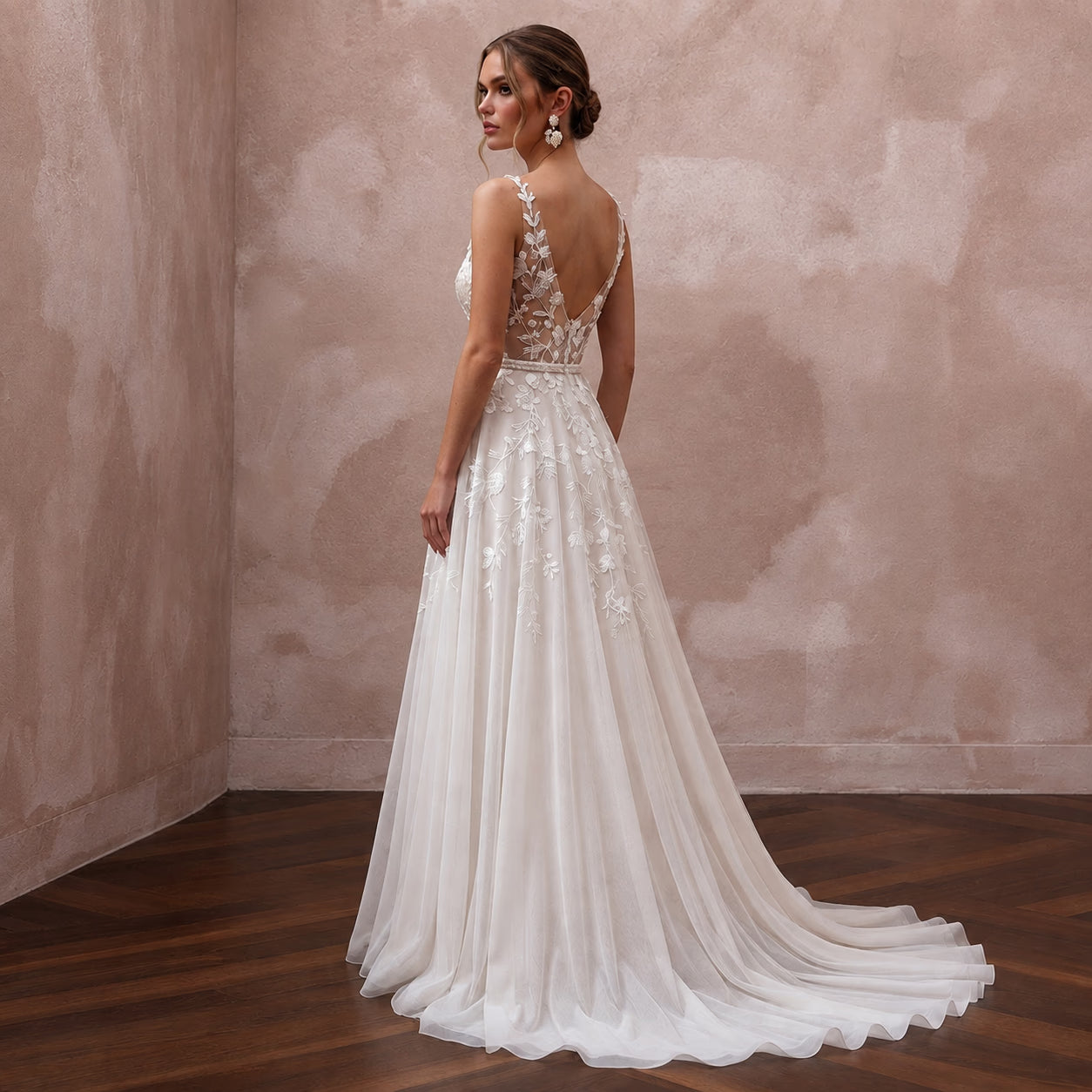 Bohemian Chiffon Bridal Dress for a Forest Wedding