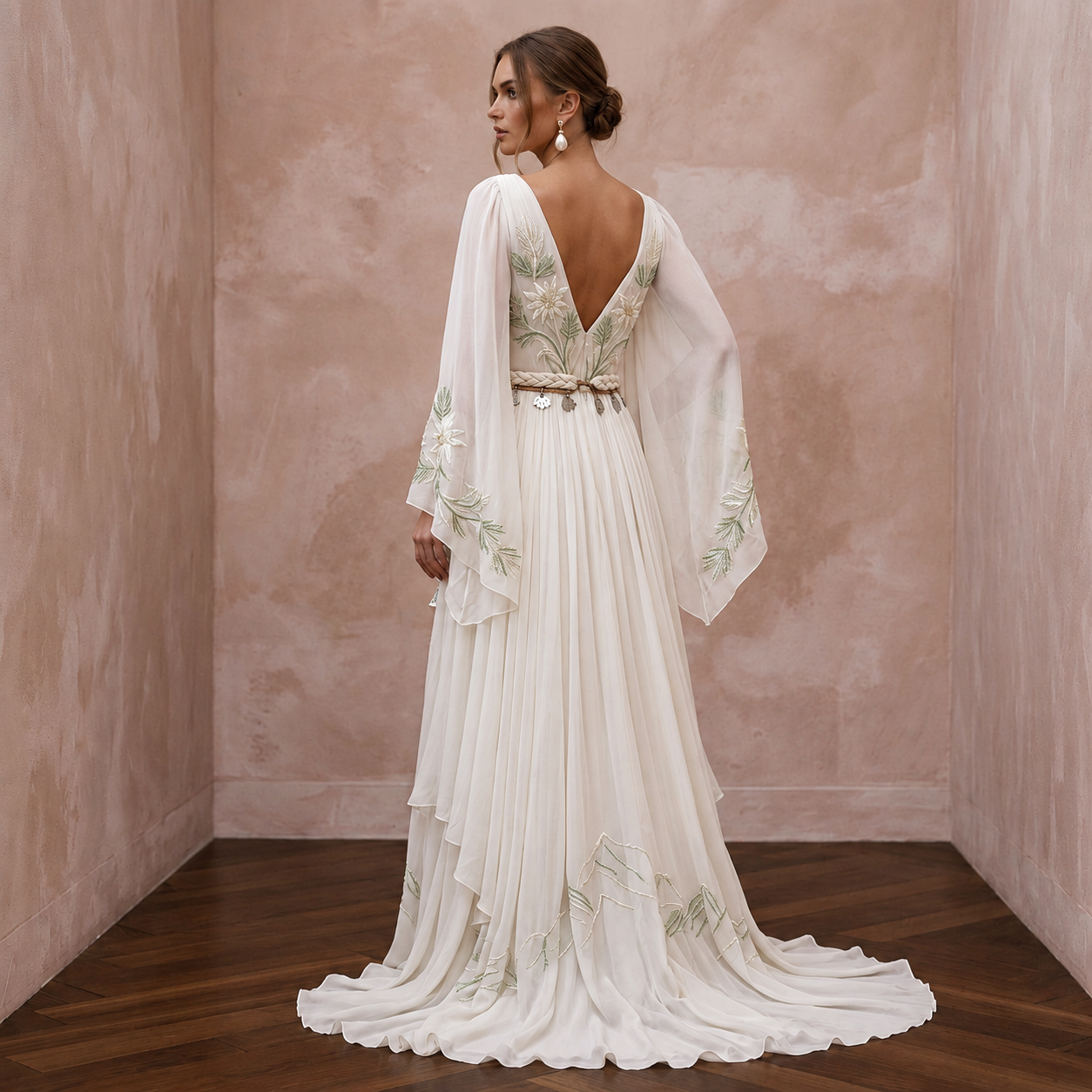 Bohemian Chiffon Bridal Dress for a Mountain Wedding Secondary image