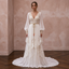 Bohemian Chiffon Wedding Gown with V-Neck