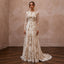 Bohemian Ivory Embroidered Cotton Long Sleeve for Forest Elopement - Apparel & Accessories > Clothing > Wedding & Bridal Party Dresses > Wedding Dresses - Mignonette Bridal