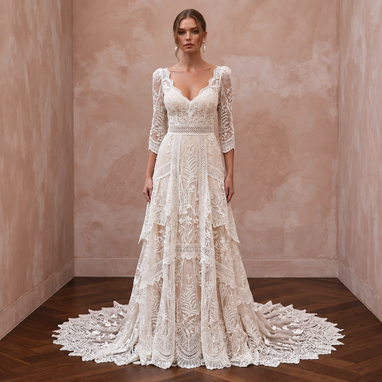 Bohemian Lace Wedding Dress for an Intimate Elopement