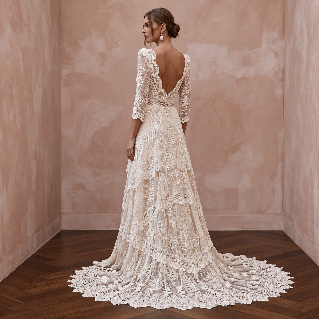 Bohemian Lace Wedding Dress for an Intimate Elopement Secondary image