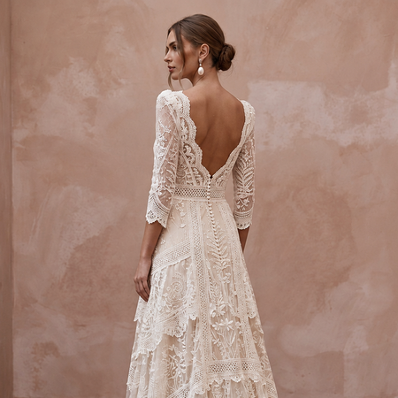 Bohemian Lace Wedding Dress for an Intimate Elopement