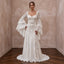 Bohemian Off-White Bell Sleeve Lace Maxi Dress for Desert Elopement