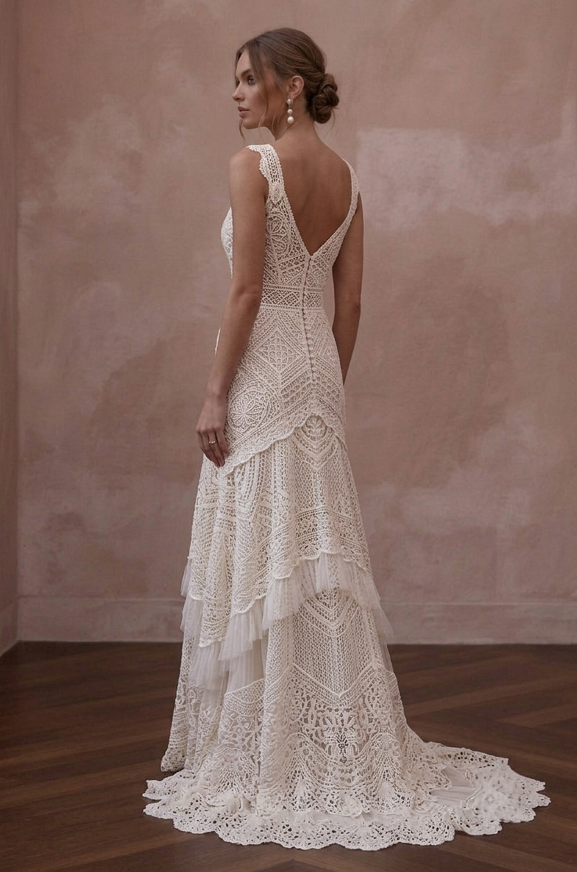 Bohemian Wedding Dresses with Crochet Lace Accents Secondary image