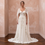 Boho Chiffon Bridal Gown with Floral Embroidery