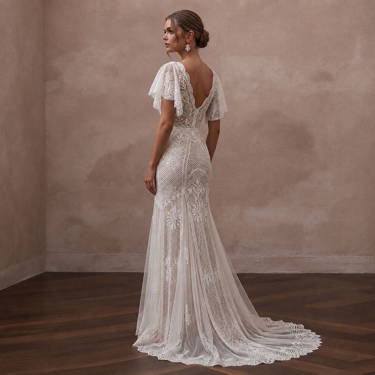 Boho Lace Bridal Dress for a Tropical Destination Wedding