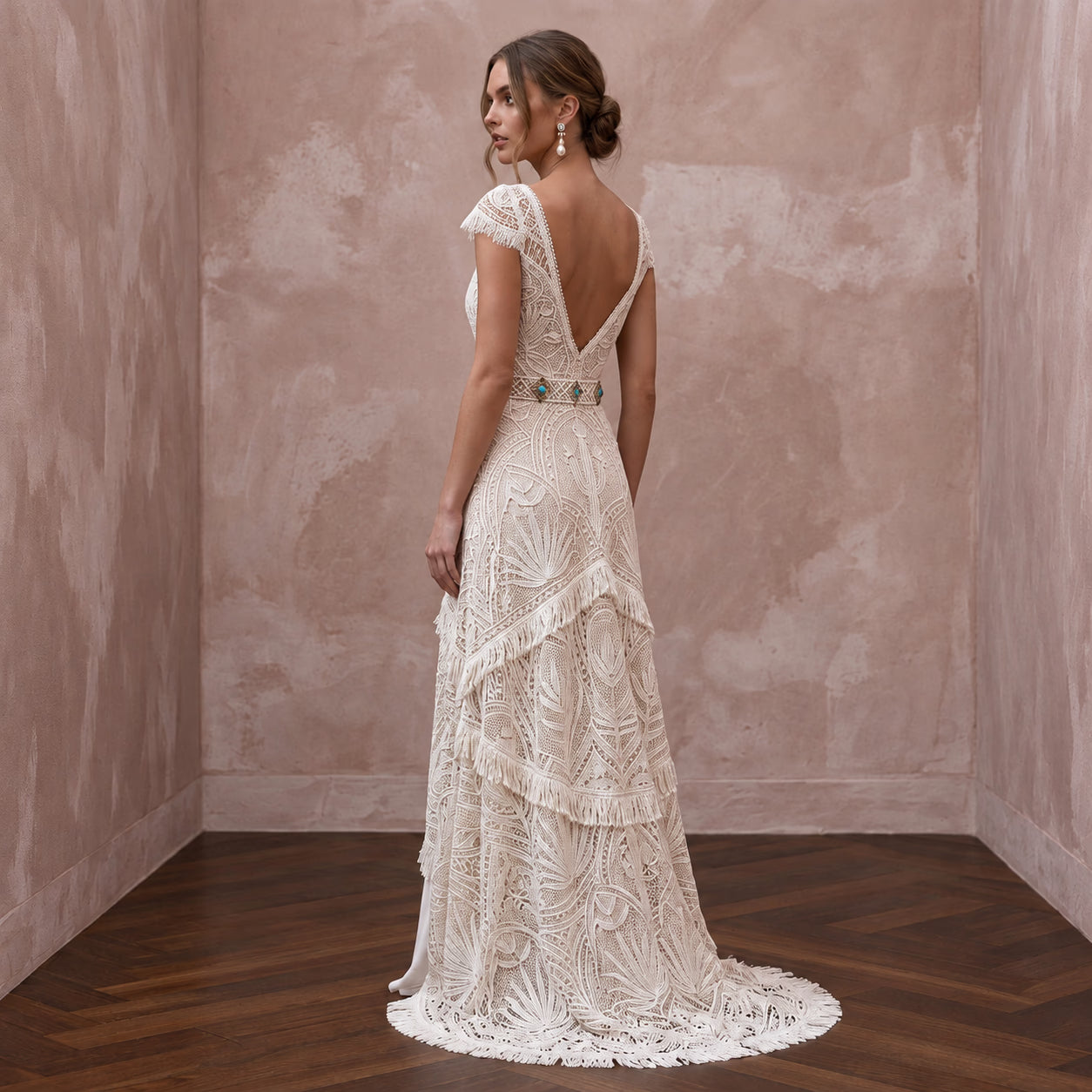 Boho Lace Bridal Gown for a Desert Wedding Secondary image